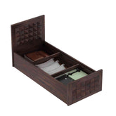 Sofia Solid Sheesham Wood Single Bed With Box Storage (Walnut Finish)